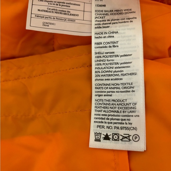 Eddie Bauer Unisex Medium Puffer Jacket, Navy and Orange, EUC - Picture 4 of 4